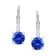 thumbnail image 2 of Bling Jewelry Womens 1CT Blue CZ Leverback Drop Earrings Simulated Sapphire in .925 Sterling Silver, 2 of 6