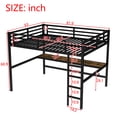 thumbnail image 4 of Leumius Queen Size Loft Bed with Desk,Metal Bed Frame with Power Outlet and LED Lights,Space-Saving,Noise Reduced,Black, 4 of 12