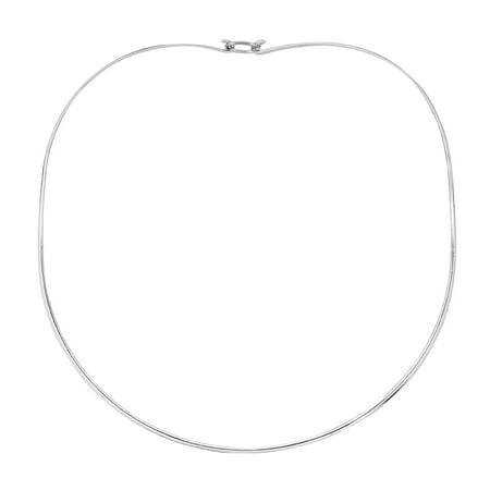 Simply 2mm Sterling Silver Choker Necklace with Wire Hook