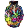 thumbnail image 3 of Sudadera con capucha con estampado 3D de hojas de malezas para hombre, sudadera informal de manga larga con patrón de plantas coloridas, sudadera holgada unisex, jersey de calle, 3 of 4