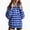 Blue, variant on Womens Plaid Fleece Snap Pullover Tops Stand Collar Loose Fit Sweatshirts Casual Winter Loungewear Fall Sweatshirt with Pocket Pink,L