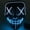 Blue+Ice Blue, variant on Deago Halloween Mask LED Light Up EL Wire Cosplay Glowing Mask The Purge Movie Scary Festival Costume with AA Battery