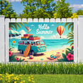 thumbnail image 4 of Colorful Design Summer Beach Banner Decorative Travel Theme Seaside Background for Vacation Party Outdoor Event Kids Celebration, 4 of 7
