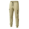 thumbnail image 4 of Cargo Sweatpants for Men Drawstring Waist Baggy Jogger Sweatpants with Cargo Pockets Gym Athletic Drawstring Joggers (L, Beige), 4 of 5