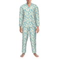 thumbnail image 3 of Balery Daisy Floral A Pijama para Hombre de Dos Piezas con Manga Larga, Conjunto de Dormir y Descanso Suave con Bolsillos-Large, 3 of 7