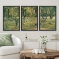 thumbnail image 2 of PixonSign Framed Canvas Print Wall Art Set Emerald Green Tree Forest Nature Wilderness Fine Art Illustrations Decorative Multicolor Landscape Rustic Country/Farmhouse for Bedroom - 24"x36"x3 Black, 2 of 5