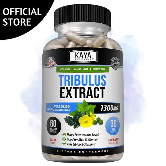 Kaya Naturals Tribulus 45% Saponins 1300mg Testosterone Booster Muscle Strength Male Energy