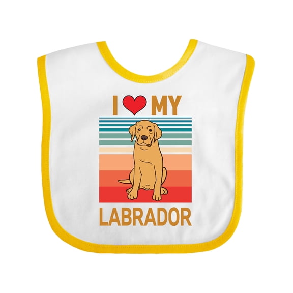 Inktastic Labrador Retriever Yellow Lab Boys or Girls Baby Bib