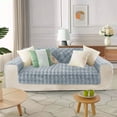 thumbnail image 4 of Debonair Thick Rabbit Plush Sofa Cover 1 2 3 Seater Universal Non-Slip Corner Sofa Cover L Shape Super Soft Faux Fur Sofa Slipcovers for Living Room(Light Grey, 27"x59" Sofa Cover), 4 of 8