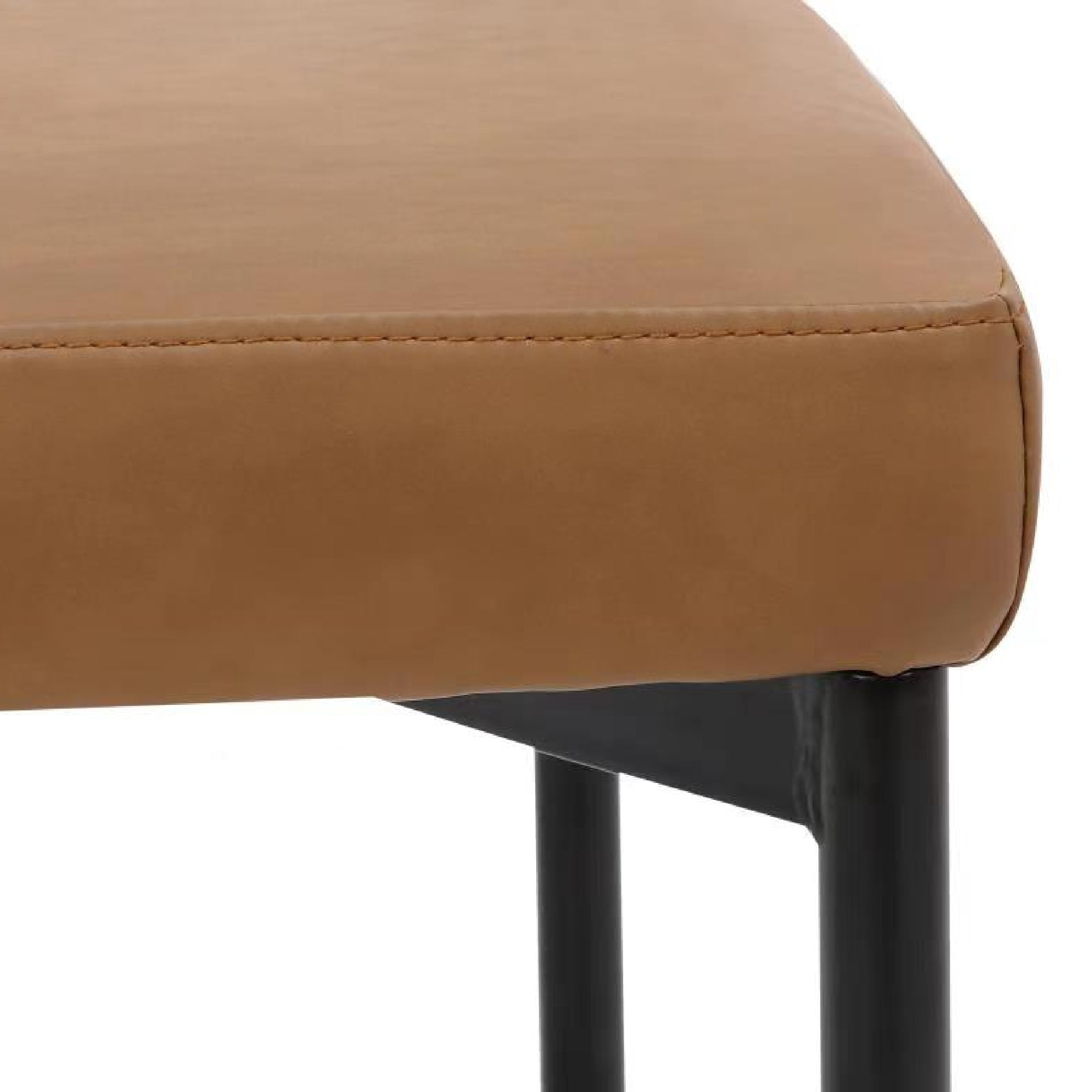Nathan James Dahlia Modern Kitchen and Dining Chair with Metal Legs and Vegan Leather Upholstery, Brown/Black