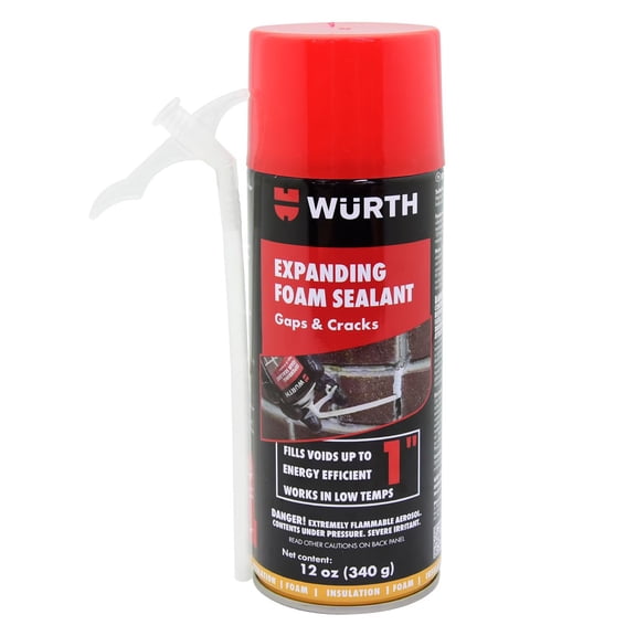 Würth 12 oz Expanding Foam Sealant for Gaps and Cracks up to 1 Inch - Insulating Spray Foam
