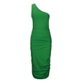 thumbnail image 6 of Einccm Women's Summer Sleeveless One Shoulder Bodycon Dress, Solid Color Slim Fit Casual Party Dress for Vacation, Daily Wear, and Date Night, Soft Comfortable Polyester Material, 6 of 8