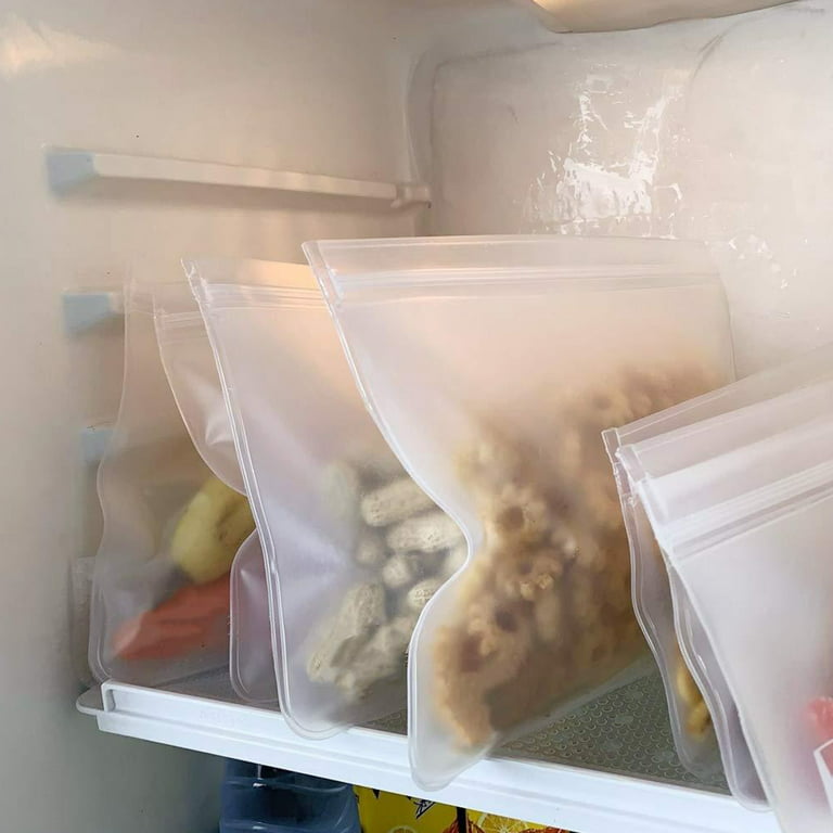 Food Storage Bag Upgrade Leakproof Top Stand Up Reusable Freezer Sandwich Ziplock  Bag Silicone Bag Food Preservation