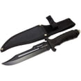 thumbnail image 2 of Defender 10.5" Black Hunting Knife Survival Rubber Handle with Sheath, 2 of 3