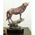 thumbnail image 1 of Midnight Moon Howling Alpha Gray Wolf Statue In Bronze Electroplated Finish, 1 of 9