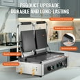 thumbnail image 3 of VEVOR Commercial Panini Press Grill Electric Sandwich Maker Griddle Plate 19"x9", 3 of 9