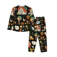 thumbnail image 2 of Kll Funny Farmers Print Women'S Long Sleeve Pajamas With Pants Sleepwear Loungewear 2 Set-X-Large, 2 of 9