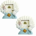 thumbnail image 1 of LEEYNEER3-Inch Photo Frame Set of 2- Shell Photo Frame for Summer Vacation Memory  Handmade Nautical Picture Frame for Tabletop Light Blue, 1 of 5