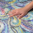 thumbnail image 3 of Addison Rugs Dream Shag Premium Machine Washable Transitional Mosaic Waves Ocean Round Rug, 8' x 8', 3 of 8