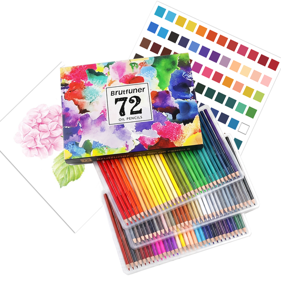 72 Colored Pencils Oil Pencils Soft Core Color Pencil Set Drawing Pencil Ideal for Adult Coloring Books Artists