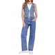 thumbnail image 2 of CHALECO DE JEAN SIN MANGAS CON CUELLO EN V PARA MUJERES INSPIRAR CHIC CON BOLSILLOS DE SOLAPA Y BOTONES EN LA CINTURA TALLA L AZUL, 2 of 6