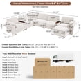 thumbnail image 5 of Holaki L-Shaped Modular Sectional Sofa with Ottoman, 6-Seater Oversized Sectional Couches for Living Room, Wide Seat Down-Filled Sofa with 2 Built-in Side Tables & Storage Space, White, 5 of 9
