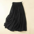 thumbnail image 2 of Sentmoon Cute Skirts for Women Oversized Elastic High Waist Boho Linen Ruffle Skirt Flowy Pleated Hawaiian Solid Color Loose Stretchy Linen Skirt Trendy Winter for Fall Hiking M, 2 of 9