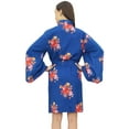 thumbnail image 2 of Bimba Women's Floral Print Royal Blue Bridesmaid Sleepwear Kimono Robe - 8, 2 of 4