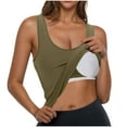 thumbnail image 3 of Hvyesh Built in Bra Tank Tops for Women 2025 Summer Casual Sleeveless Strap Camisole Cotton Padded Workout Tops, 3 of 6