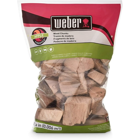 Weber Apple Wood Smoker Chunks - Apple Flavor - 350 Cu In