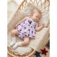 thumbnail image 6 of BemeyourBBs Newborn Baby Girl 4th of July Outfit Patriotic Independent Day Summer Clothes Blue Striped USA Star Printed Sleeveless Smocked Shirt Tank Vest Tops and Bloomers Shorts 2 Piece Set, 6 of 9