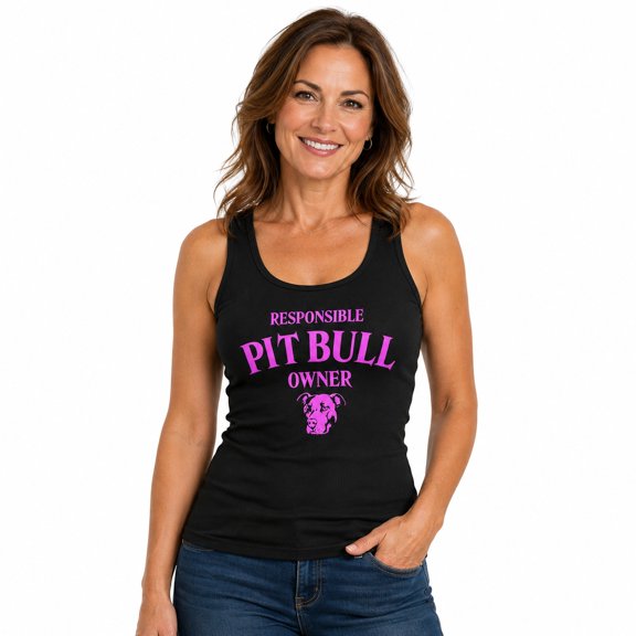 Responsible Pit Bull Owner Women's Fitted Tank, Pit Bull Mom