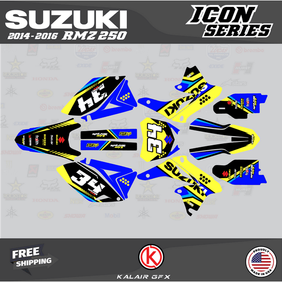 Kalair GFX Graphics Kit for Suzuki RMZ250 (2014-2016) Icon Series