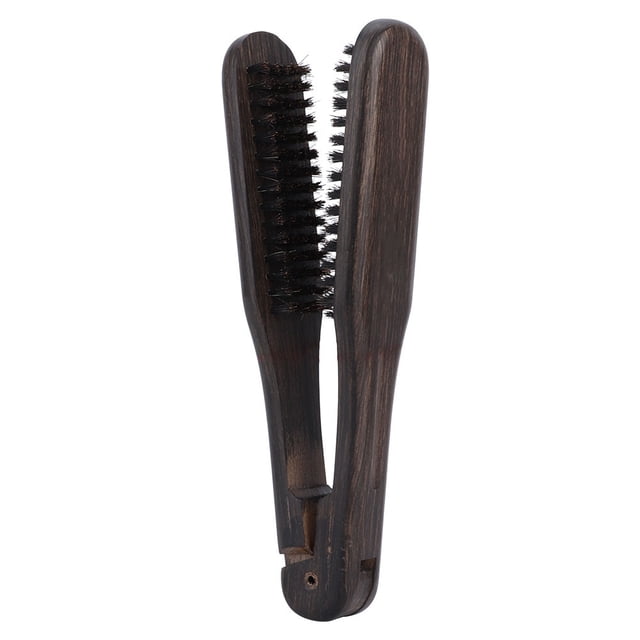 Peine alisador de pelo de madera con doble cepillo, herramienta de peluquería profesional y antiestática