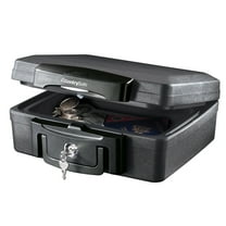 SentrySafe H0100 Fire-Resistant Box Safe and Water-Resistant Safe with Key Lock, 0.17 Cu. ft., Black