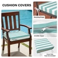 thumbnail image 3 of Outdoor Patio Cushion Covers 4 Pack Classical Stripe Patio Chair Cushion Covers with Ties and Zipper Teal Blue Waterproof Outdoor Seat Cushion Covers for Patio Furniture 20"x18", 3 of 9