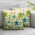 thumbnail image 3 of JEUXUS St Patricks Day Pillow Covers Watercolor Shamrock Lumbar Pillow Cover Decorations Farmhouse Outdoor for Sofa Home Decor, 3 of 5