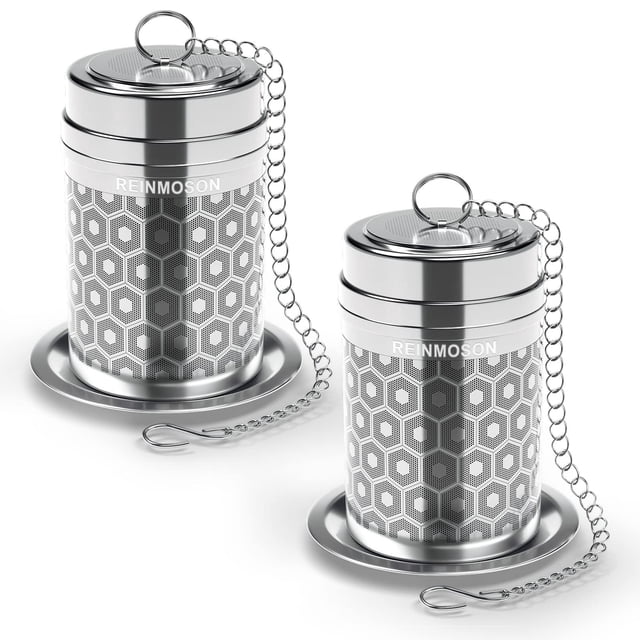 Infusor de té Reinmoson, tamaño grande, acero inoxidable 304, paquete de 2