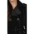 thumbnail image 3 of Women's Plus Updated Fashion Double Breasted Pea Coat With Faux Leather Trim, 3 of 3