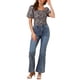 thumbnail image 2 of INSPIRAR CHIC Blusa Floral para Mujeres Cuello Cuadrado con Manga Abullonada Espalda Fruncida Top Casual Negro XS, 2 of 8