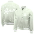thumbnail image 3 of Women's Starter Green Houston Rockets Printed Script Cropped Satin Varsity Full-Snap Jacket, 3 of 3