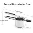 thumbnail image 2 of TORUBIA Potato Ricer Stainless Steel,Extra-Large top Stainless Steel Potato Rice,Rice milling Kitchen Tool with Long Non-Slip Handle, It can be use on Carrots,yams and All Sorts of Root Crops（Black）, 2 of 9