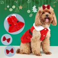 thumbnail image 3 of Vestido navideño para perro LAPOHI de terciopelo rojo con lazo, talla XL, 3 of 6