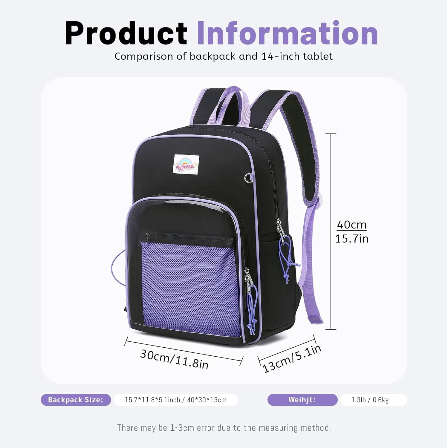 mygreen Backpack for womans - 15 Inch Ita Backpack for, A backpack suitable for travel