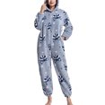 thumbnail image 3 of Pyjama une Pièce Floue, Élégant Doux Pyjama Chaud Combinaison pour la Maison, 3 of 5