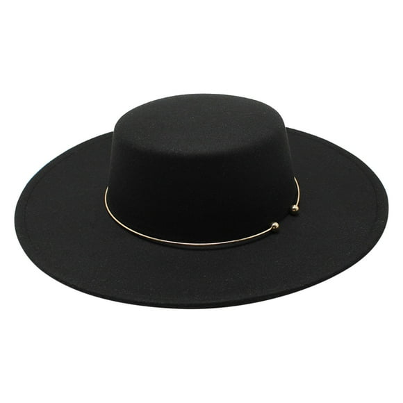 UJNDER Cowboy Hats Fedora Hats for Women and Men Stylish Flat Top Pork Pie and Wide Brim Hat Black