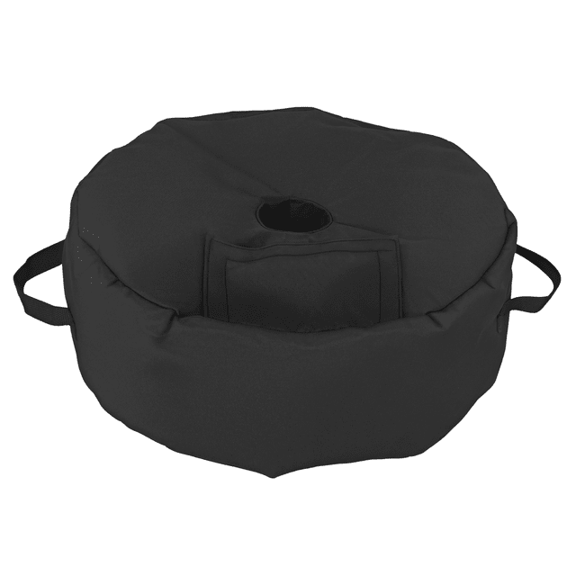 Sac de Poids pour Base de Parasol Rond de 19 Pouces, Support de Poids pour Sable de 88 Lb, Tissu Oxford 600D Résistant aux Intempéries, Convient aux Poteaux de 1,25 à 2,5 Pouces, Support de Parasol de Jardin Noir pour Patio et Cour