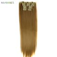 thumbnail image 3 of BadPiggies 24" 16 Clips Long Straight Wig Full Head Clip in Synthetic Hair Extensions 6Pcs Hairpiece for Women (27# Honey Blonde), 3 of 6