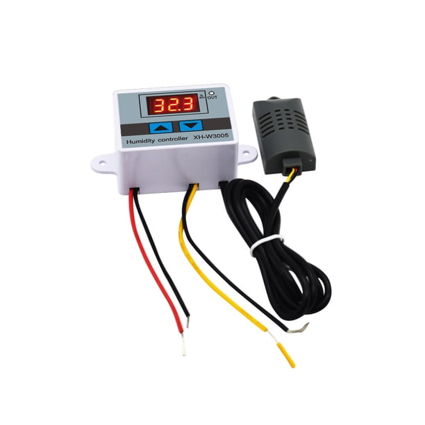 Riwesomey Controlador de medidor Digital, Sensor de calefacción, humidistato, módulo regulador de humedad, accesorios, montaje de incubadora de Medidores de medidas dimensionales CC12V