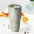 thumbnail image 3 of 30oz Pioneer Floral Pattern Tumblers Stainless Steel Tumbler with Lid and Straw,Vacuum Insulated Double Wall Travel Tumbler Cups Mug with Cleaning Brush for Coffee,Tea, 3 of 7